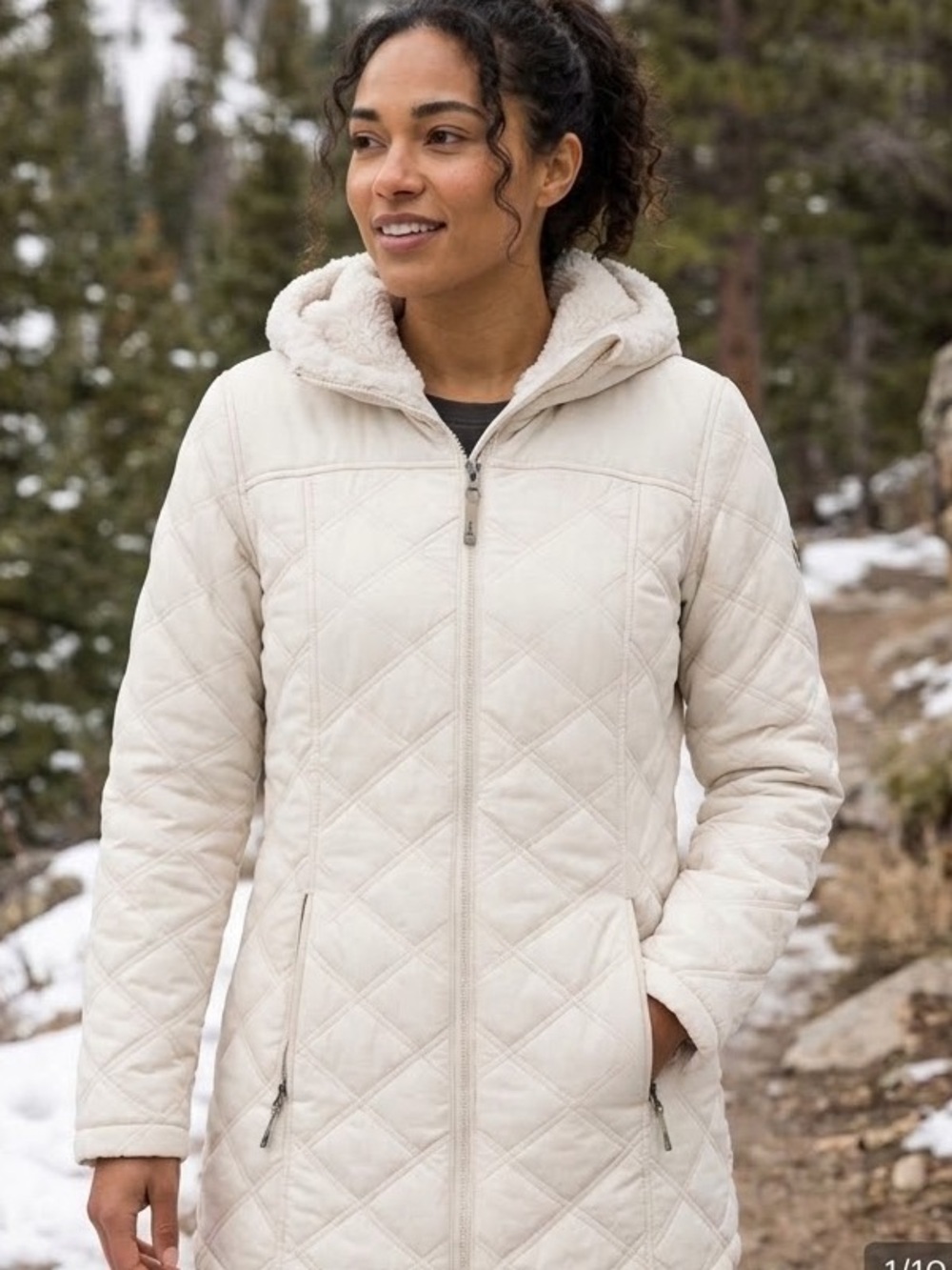 Prana Diva Hooded Fleece Lined Coat - Size Medium